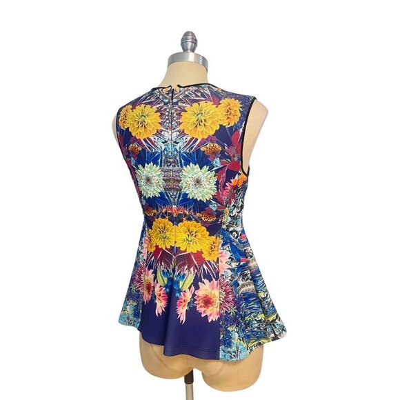 Clover Canyon Floral Peplum Sleeveless Top Size Medium - Picture 3 of 5